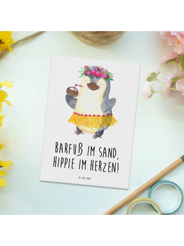 Mr. & Mrs. Panda Fotokarte Sommer Hippie mit Spruch in Weiß