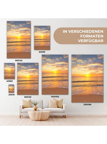 MuchoWow Leinwand Bilder Sonnenuntergang Meer