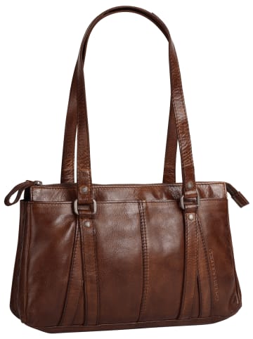 SPIKES & SPARROW Handtasche echt Leder in cognac