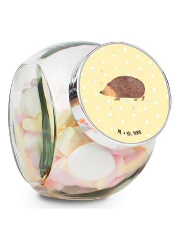 Mr. & Mrs. Panda glas für süßigkeiten Igel Herzen ohne Spruch in Gelb Pastell