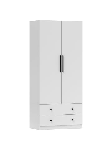 HOMCOM Kleiderschrank-79L x 43B x 180H cm-Weiß