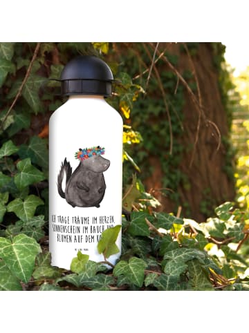 Mr. & Mrs. Panda Kindertrinkflasche Stinktier  mit Spruch in Weiß