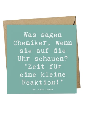 Mr. & Mrs. Panda Klappkarte Spruch Chemiker Reaktion mit Spruch in Meeresbrise