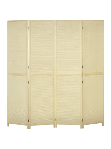 HOMCOM Paravent-180L x 1,6B x 180H cm-Naturholz