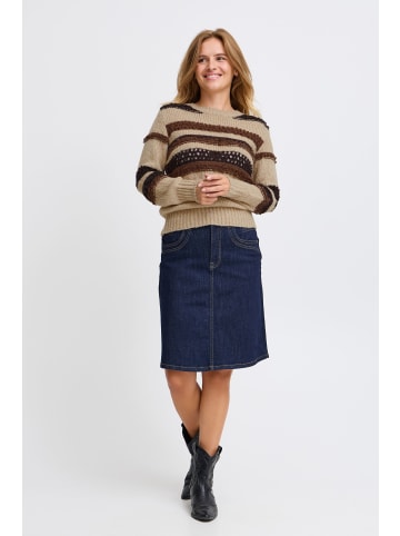 PULZ Jeans Strickpullover PZJACKIE Pullover 50208338 besonderer Pullover in Beige