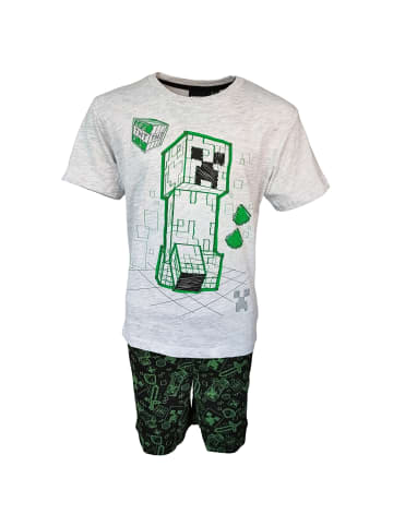 Minecraft Schlafanzug kurz Minecraft Creeper in Grau-Schwarz