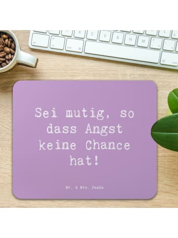 Mr. & Mrs. Panda Mousepad Spruch Angst überwinden mit Spruch in Lavendeltraum