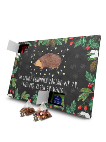 Mr. & Mrs. Panda Advents-Teekalender Igel Herzen mit Spruch in Kreidetafel