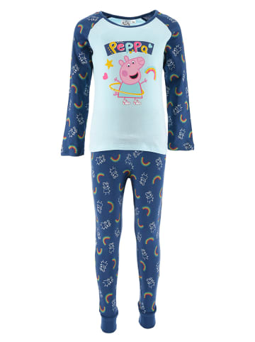 Peppa Pig 2tlg. Outfit: Schlafanzug  Langarmshirt und Hose in Blau