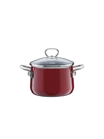 Riess Fleischtopf mit Glasdeckelcm Nouvelle Rosso extra stark Emaille in Rot