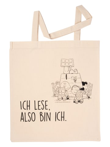 United Labels The Peanuts Snoopy Stoffbeutel - Ich lese, also bin ich in beige