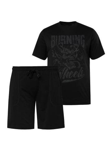 JP1880 Langer Schlafanzug in schwarz