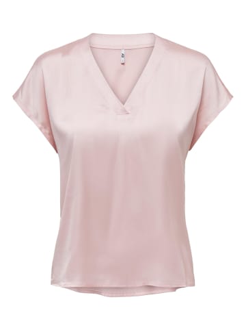 JACQUELINE de YONG Kurzarm Bluse V-Ausschnitt Business T-Shirt JDYFIFI in Rosa