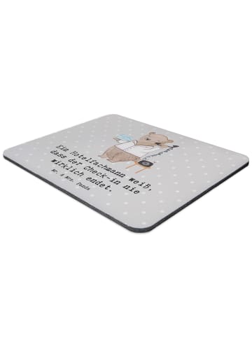 Mr. & Mrs. Panda Mouse Pad Hotelfachmann Lebensweisheit mit Spruch in Grau Pastell
