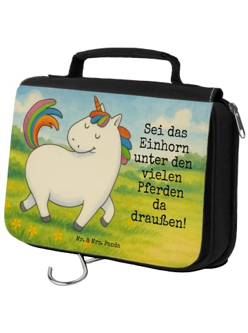 Mr. & Mrs. Panda Schminktasche Einhorn Stolzieren Design mit Spruch in Weiß