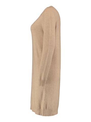 Hailys Lockeres Langarm Strickkleid Long Shirt Dress in Beige