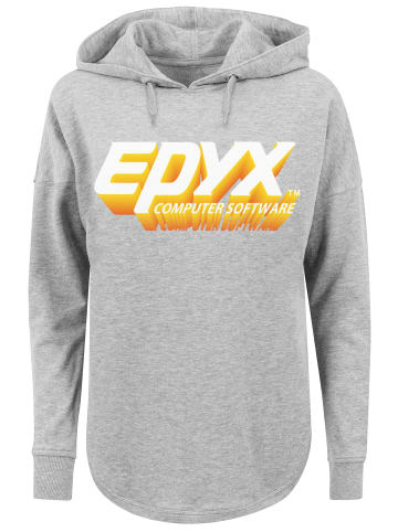 F4NT4STIC Oversized Hoodie Retro Gaming EPYX Logo 3D in grau