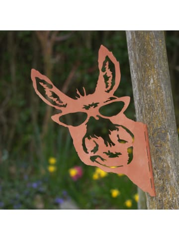 UNUS Baumstecker Rost Schweinekopf in Braun