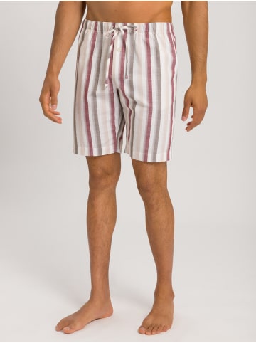 Hanro Schlafshorts Night & Day in russet beige stripe