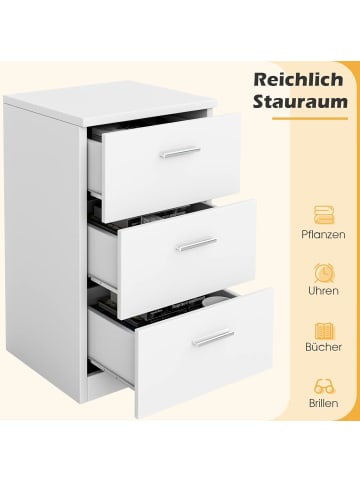 COSTWAY Nachtschrank in Weiß