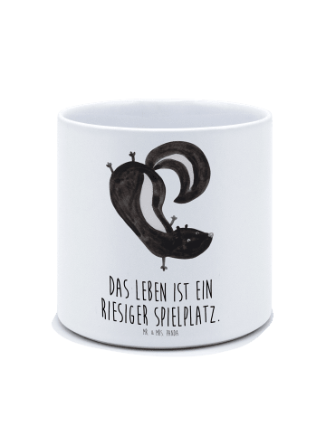 Mr. & Mrs. Panda XL Blumentopf Stinktier Handstand mit Spruch in Weiß