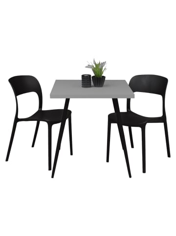 58 aufm Kessel BISTROTISCH Ekaterina 70x70x75 schwarz matt/kreidegrau matt lack