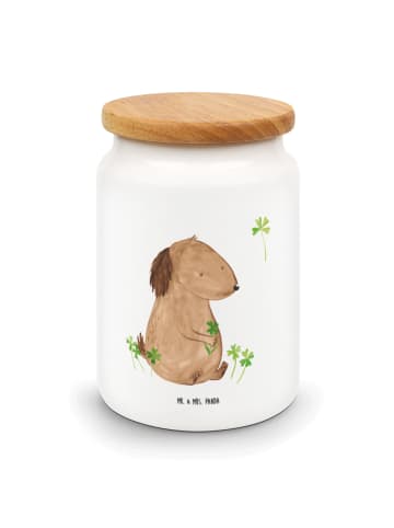 Mr. & Mrs. Panda zuckerdose Hund Kleeblatt ohne Spruch in Weiß