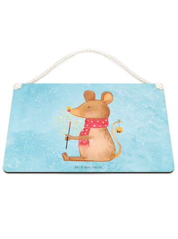 Mr. & Mrs. Panda Schild Maus Weihnachten ohne Spruch in Eisblau