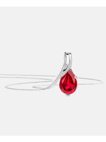 Diamant L'éternel Halskette mit Anhänger aus 375 Weißgold mit Rubin