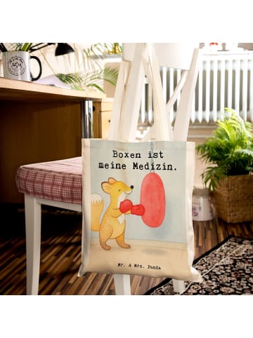 Mr. & Mrs. Panda Tragetasche Fuchs Boxen Design mit Spruch in Weiß
