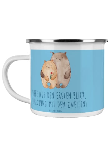 Mr. & Mrs. Panda Tasse Verlobung Glaube mit Spruch in Sky Blue