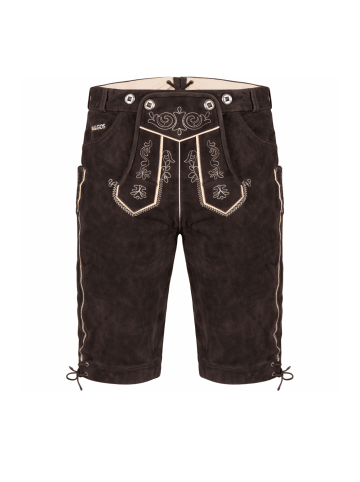 PAULGOS Lederhose Kniebund Echtleder in Dunkelbraun