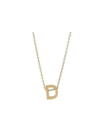 Adeliás Damen Halskette – Buchstabe N aus Edelstahl 45+5 in gold