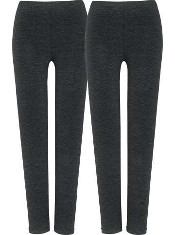 REDBEST Single-Jersey Leggings, lang 2er-Pack in anthrazit meliert