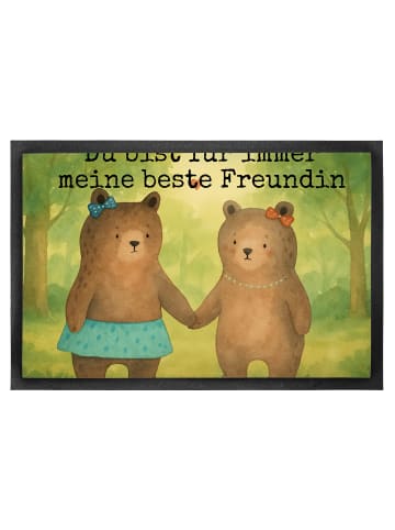 Mr. & Mrs. Panda Bodenvorleger Bär Freundin Design mit Spruch in Weiß