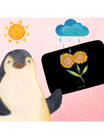 Mr. & Mrs. Panda Duschvorleger Blume Sonnenblume ohne Spruch in Schwarz