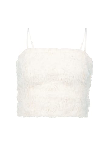 Zero  Top mit 3D Blumen in Eggnog