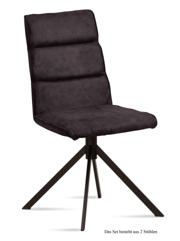 58 aufm Kessel ESSZIMMERSTUHL (2er-Set) Drusy 47x92x60 Schwarz/Espresso