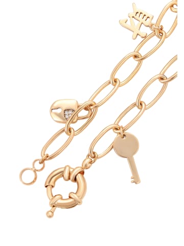 faina Women Chain Link Bracelet With Charms in Rose Gold