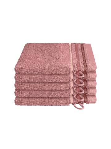 Schiesser Waschhandschuhset Skyline Color 5-teilig in Altrosa