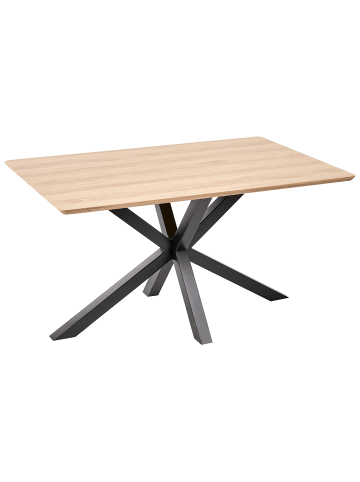 Beliani Esszimmertisch SPECTRA in Braun/Schwarz - (W) 90 x (H) 76 x (L) 140 cm