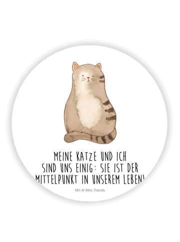Mr. & Mrs. Panda magnet Katze Sitzen mit Spruch in Weiß