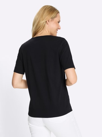 Sieh an! Rundhals-Shirt in schwarz-braun-bedruckt