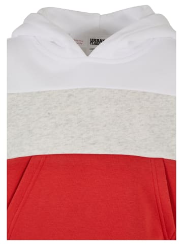 Urban Classics Kapuzenpullover in white/lightgrey/hugered