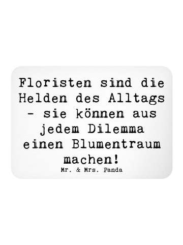 Mr. & Mrs. Panda Magnet Spruch Floristin Heldin mit Spruch in Weiß