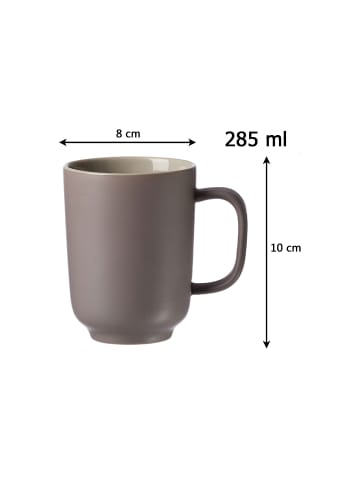 Ritzenhoff & Breker 6er Set Kaffeebecher Jasper in Taupe 285 ml