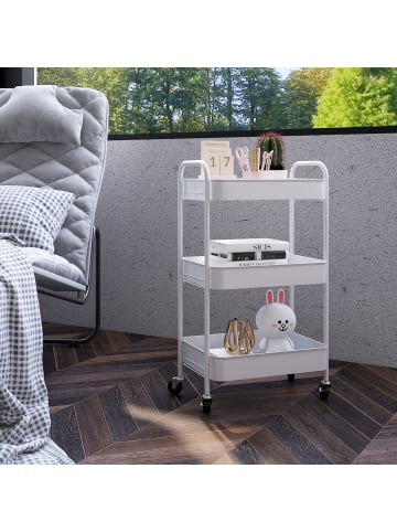 HOMCOM Küchenwagen in Weiß 45L x 30,6B x 79H cm