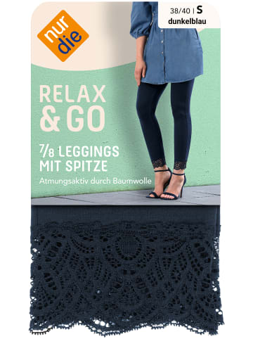 Nur Die  7/8-Leggings Relax & Go mit Spitze in Blau