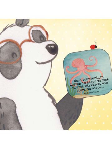 Mr. & Mrs. Panda Tassenuntersetzer Tintenfisch Design mit Spruch in Weiß