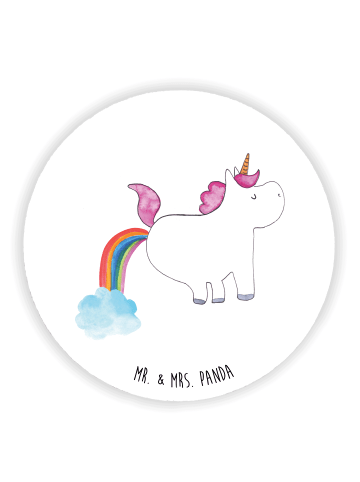Mr. & Mrs. Panda Rund Magnet Einhorn Pupsen ohne Spruch in Weiß